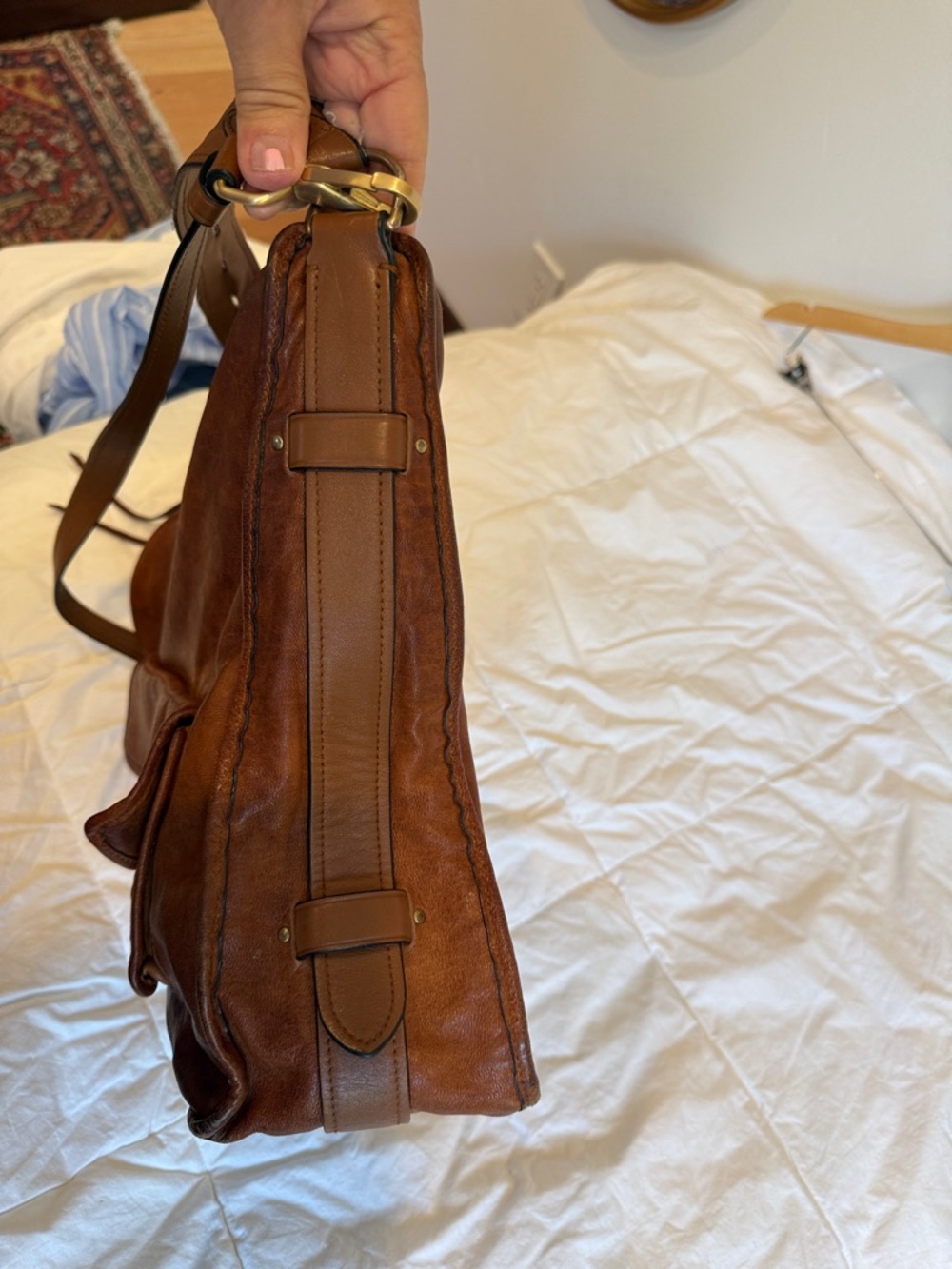 rag & bone Large Brown Leather Hobo Shoulder Bag - Picture 5 of 8